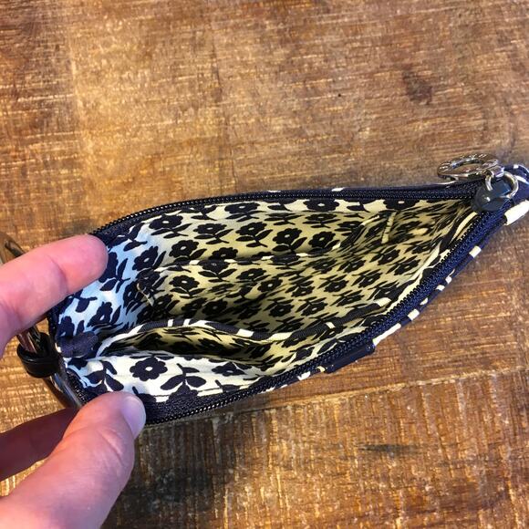 Vera Bradley Twirly Birds Navy Blue Bangle Cosmetic Wristlet Coin Purse Wallet - Picture 8 of 8